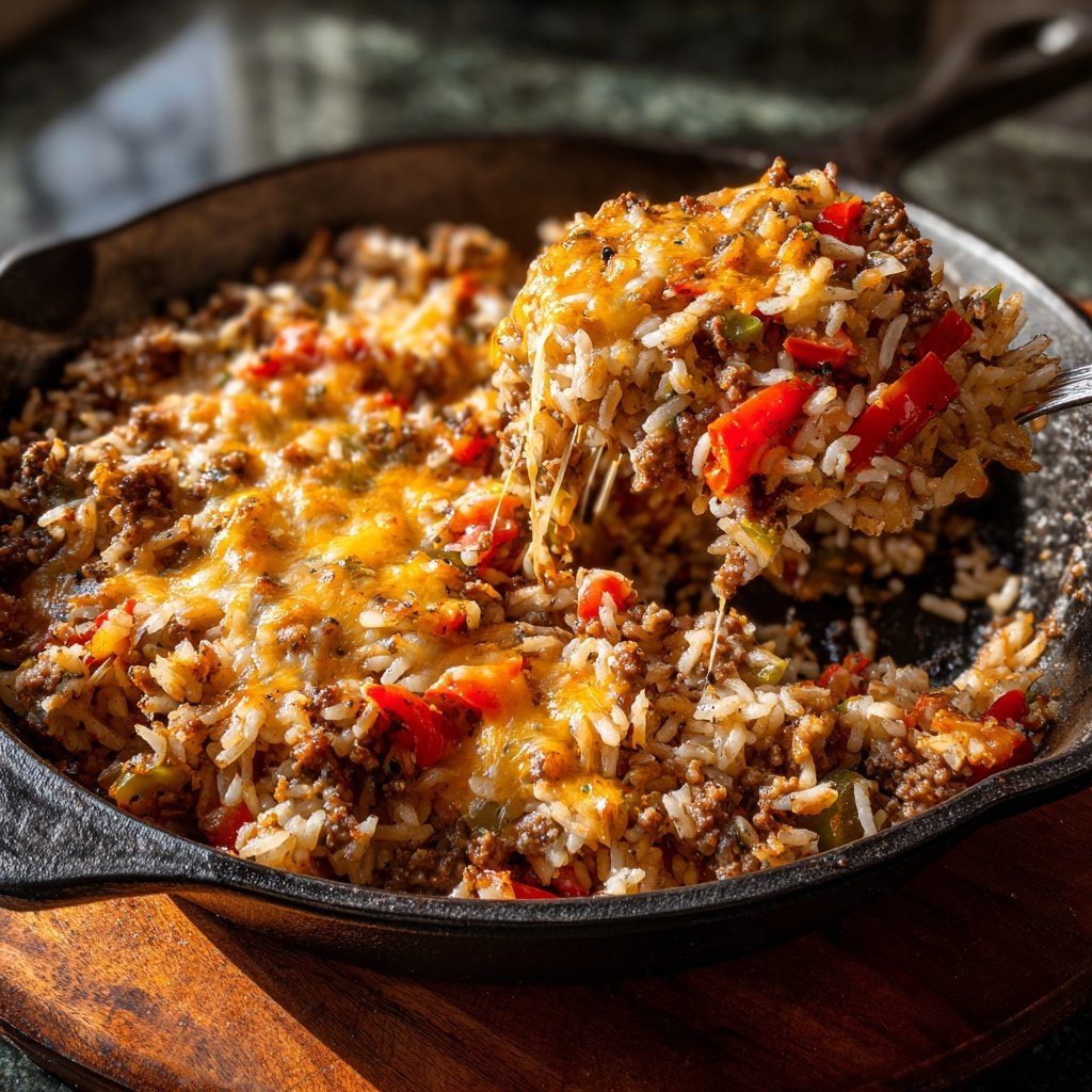 Ground Beef And Rice Comfort Skillet