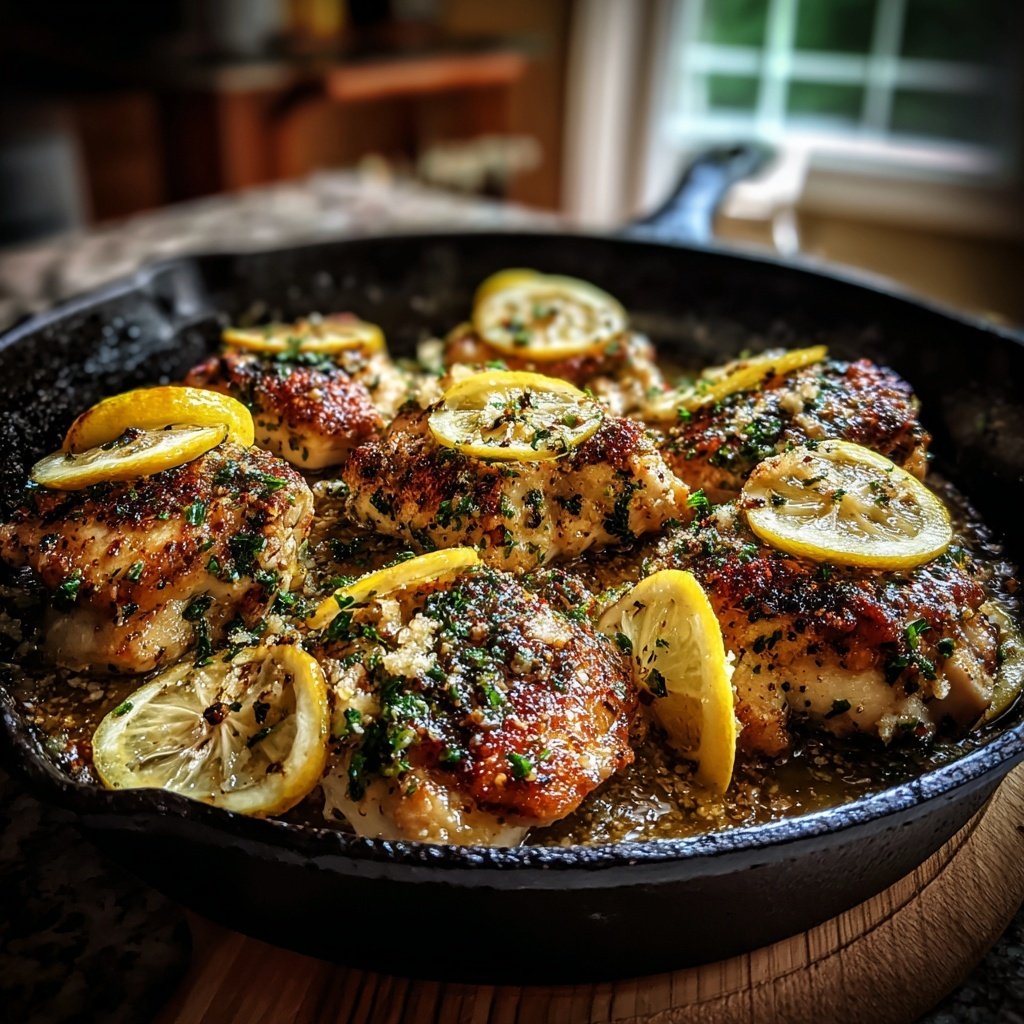 Healthy Lemon Garlic Chicken Skillet