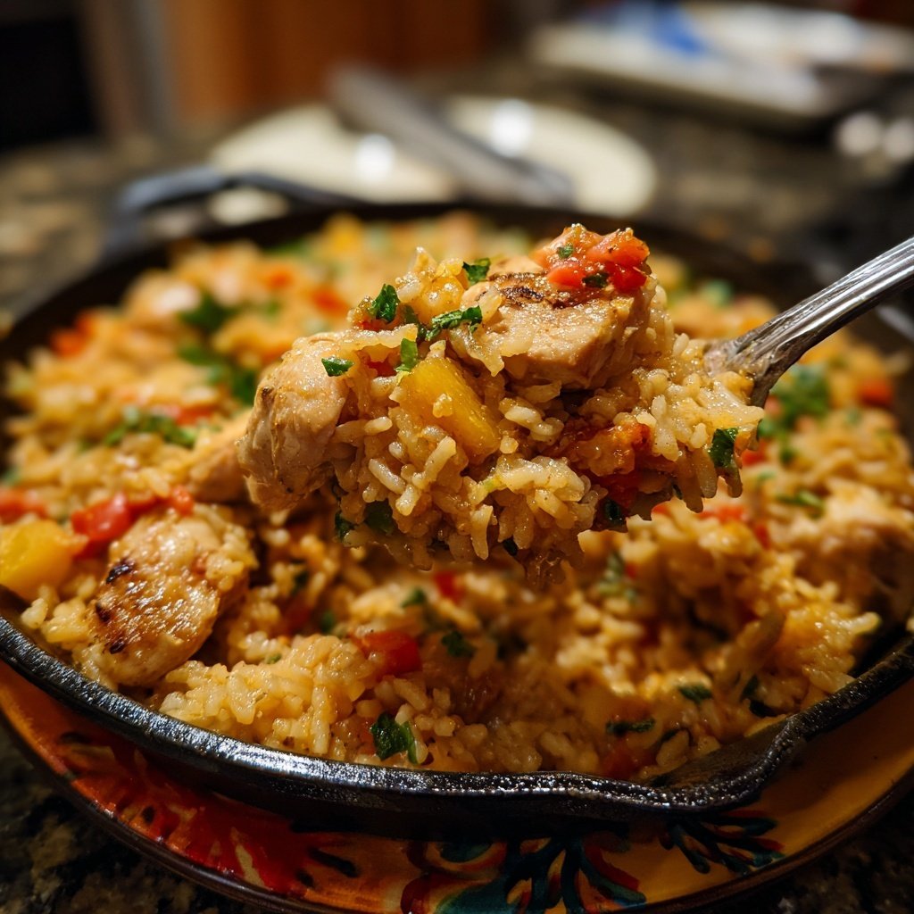 One Pan Pineapple Chicken And Rice