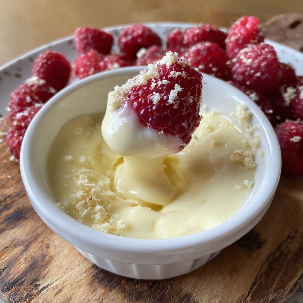 White Chocolate Fondue with Raspberries