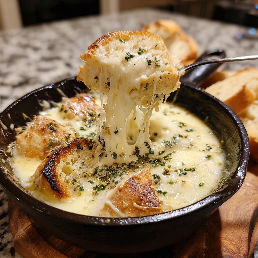 Fondue with Swiss Cheese and Herbs