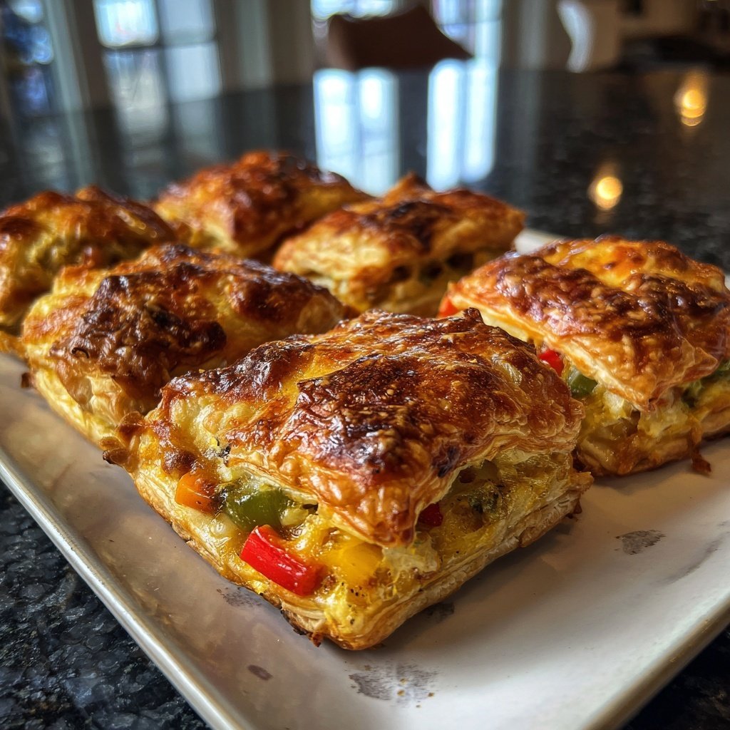 Super Bowl Savory Veggie Puff Squares