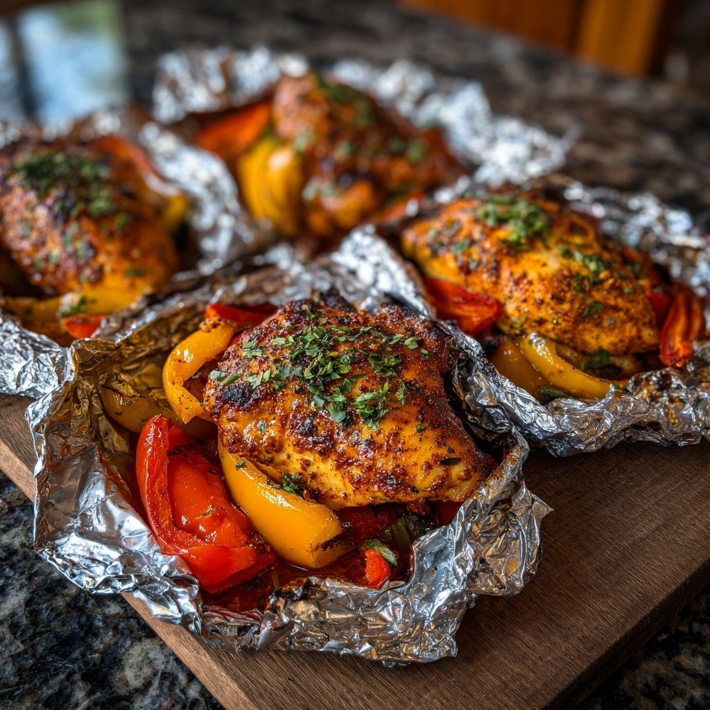 Baked Chicken And Veggie Foil Packs