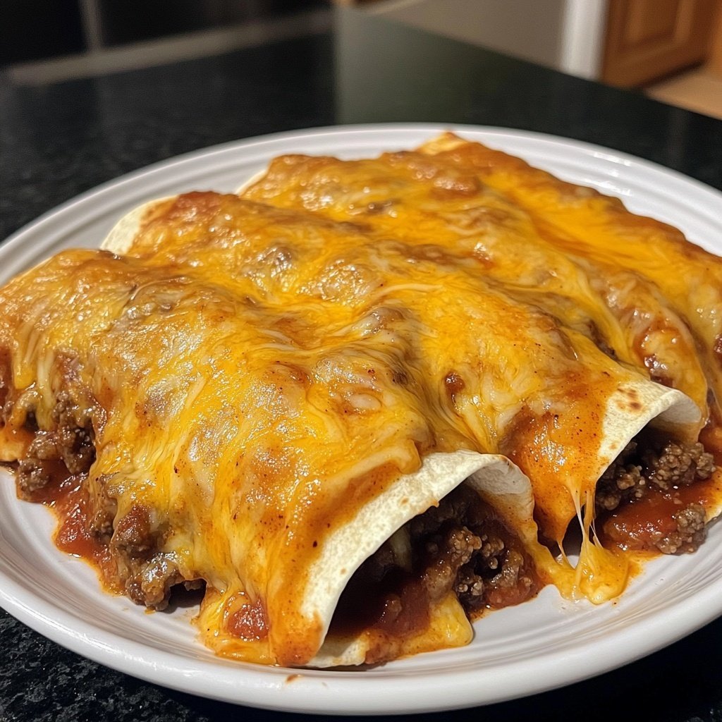 Easy Cheesy Ground Beef Enchiladas