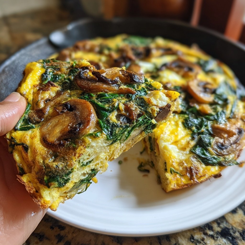 Healthy Dinner Spinach Mushroom Frittata