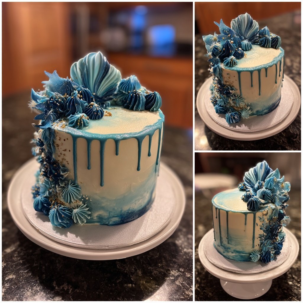 Midnight Blue Pisces Cake
