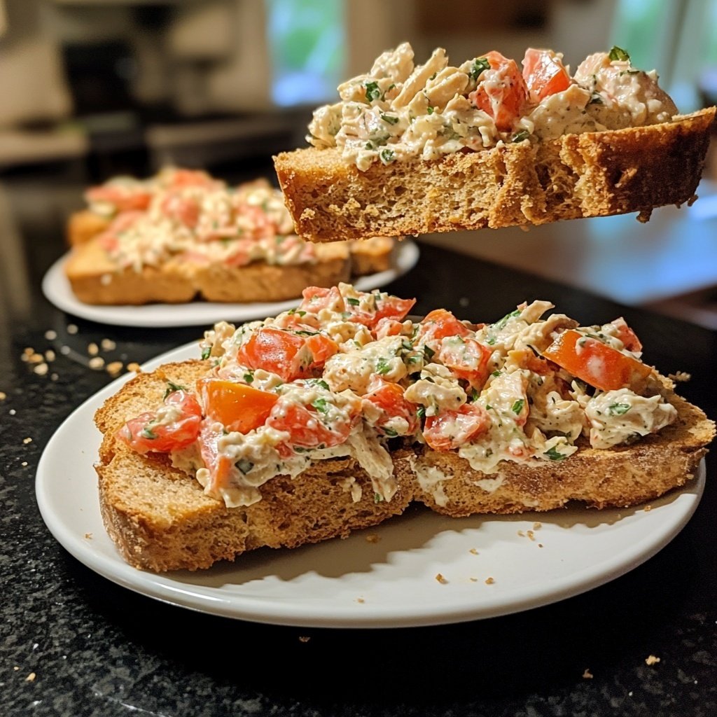 Tomatenbroodjes met Kipsalade