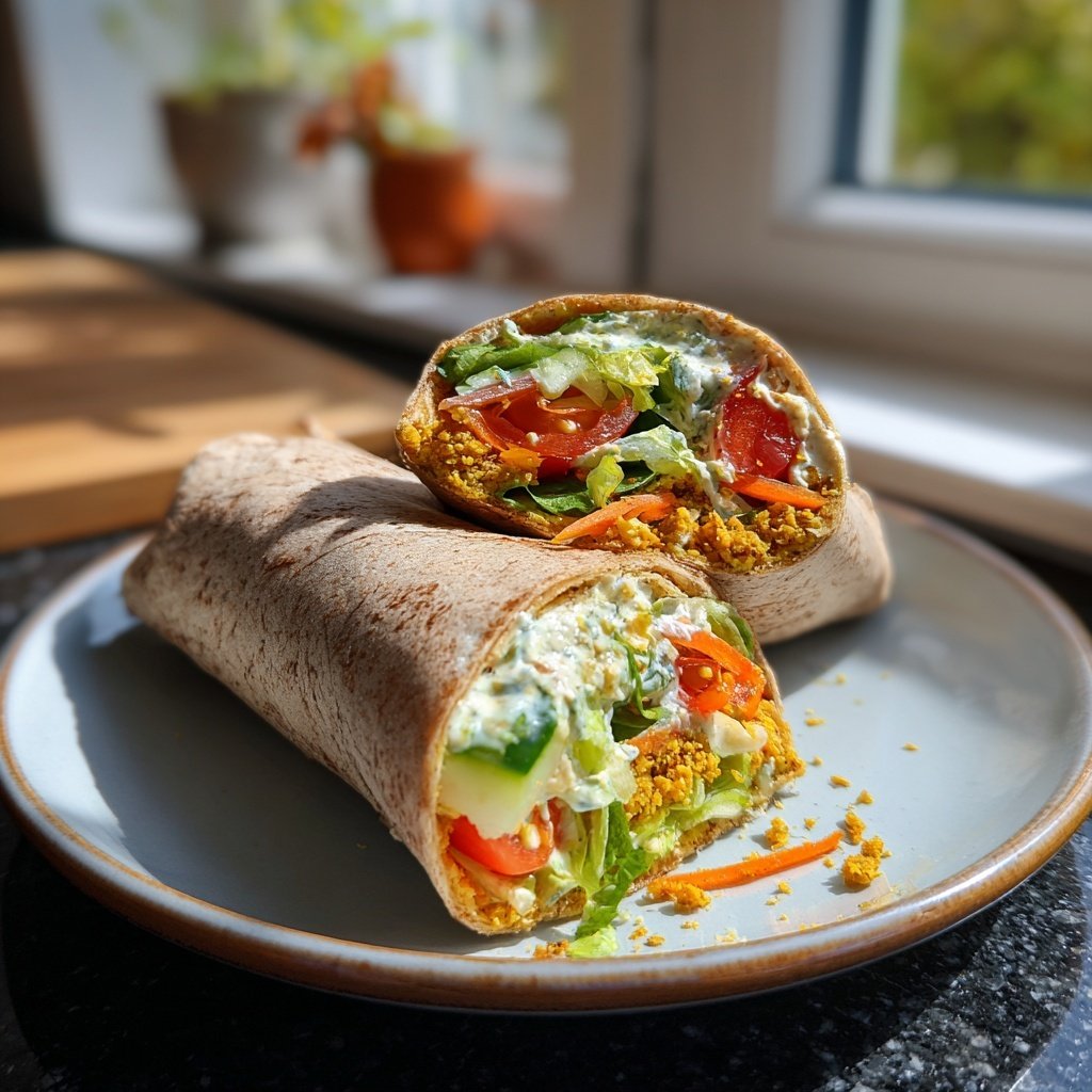 Healthy Lunch Mediterranean Chickpea Wrap