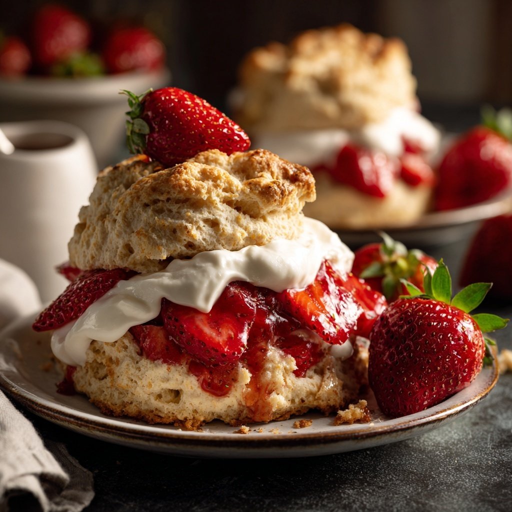 Classic Strawberry Shortcake With Biscuits